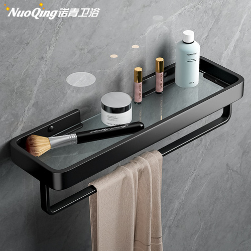 No punching bathroom shelves wall bathroom toilet washbasin cosmetics glass mirror front storage