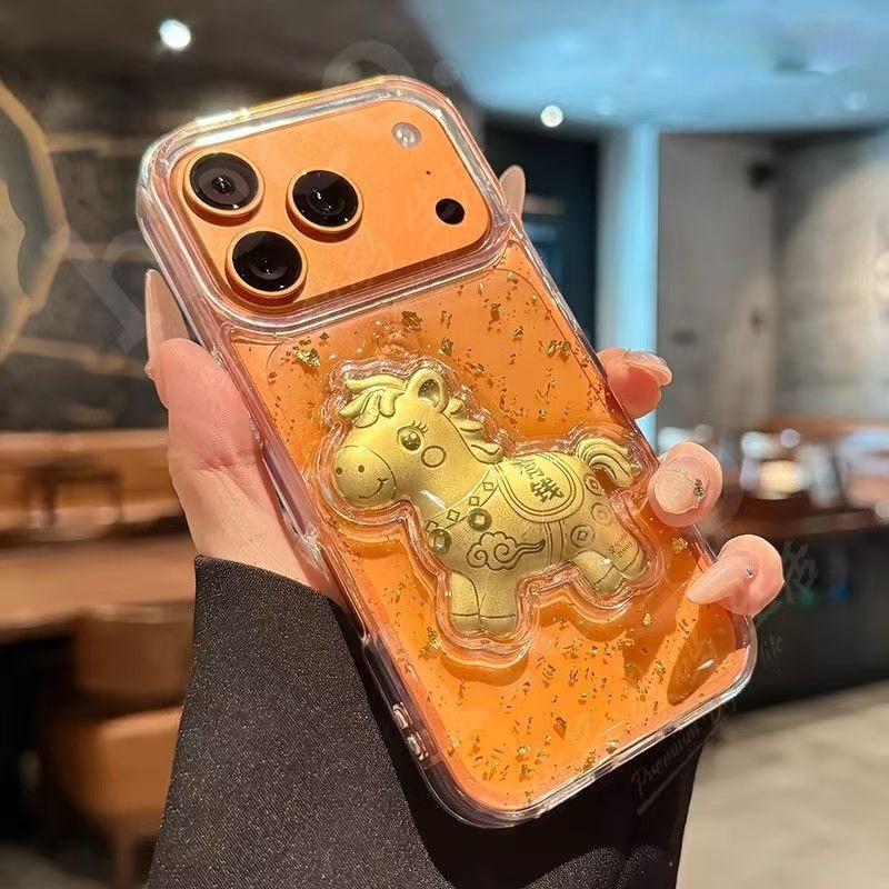 Suitable for Apple 17Promax Mobile Phone Case Iphone16 Glue Gold Foil Package You Are Rich 15Pro New X Creative