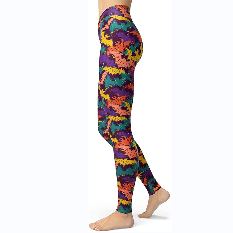 Abbigliamento da donna multicolore stampato slim fit fianchi sollevamento snellente grandi dimensioni corsa yoga fitness leggings_voghion.com