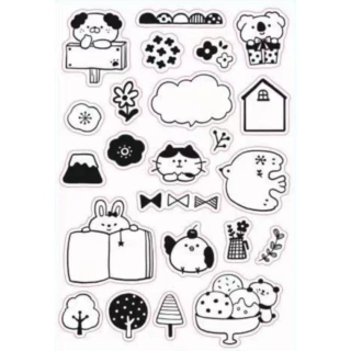 厂家现货卡通猫13透明硅胶印章现货DIY印章成品图章手账文具