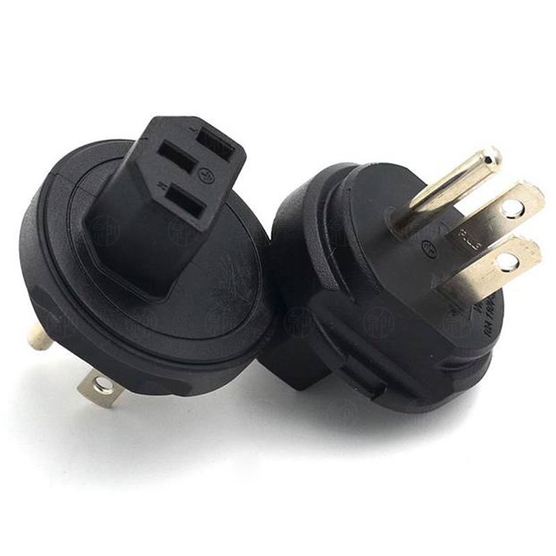 NEMA 5-15P to IEC 320 C13品字尾转美标转换插头WA-0181机柜插头