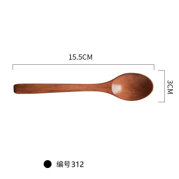 16*3cm 오래된 옻칠 플랫 핸들 스푼-312