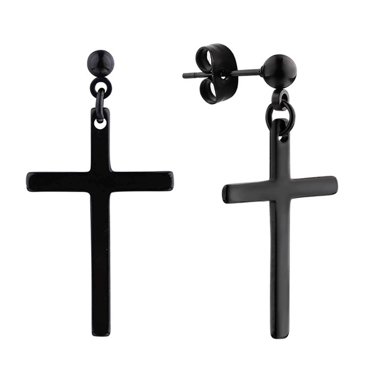 Чёрные серёжки из нержавеющей стали, цепь, подвеска, Aliexpress