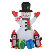 1.8米充气雪人气模礼包企鹅圣诞充气气模