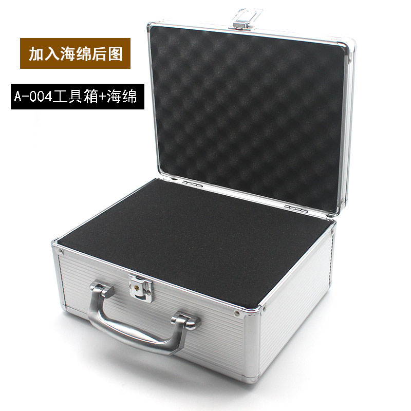 Caja de herramientas de aleación de aluminio, maleta, caja de instrumentos, equipo, caja de archivos, caja de cosméticos, caja de aluminio, caja de herramientas, esponja al por mayor
