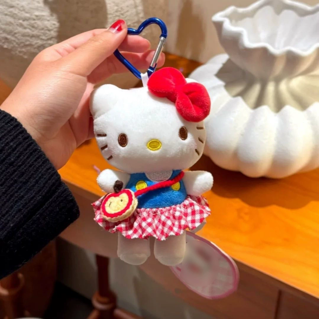 Брелок-плюш (Hello Kitty) 12 см, милая куколка с сердечным карабином и очками