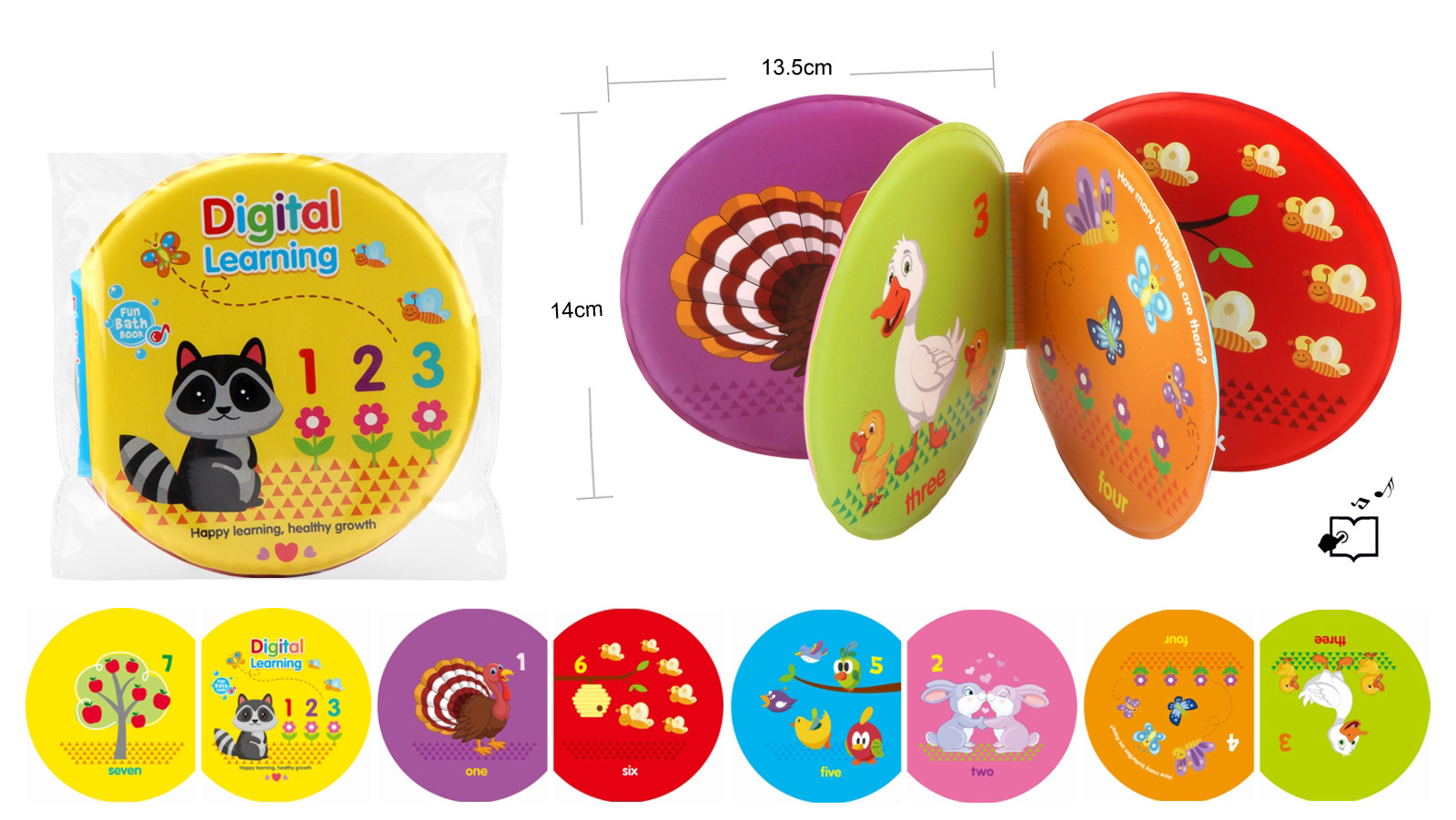 外贸儿童早教英文撕不烂洗澡书 认知洗澡玩具 内含BB叫 EVA浴室书