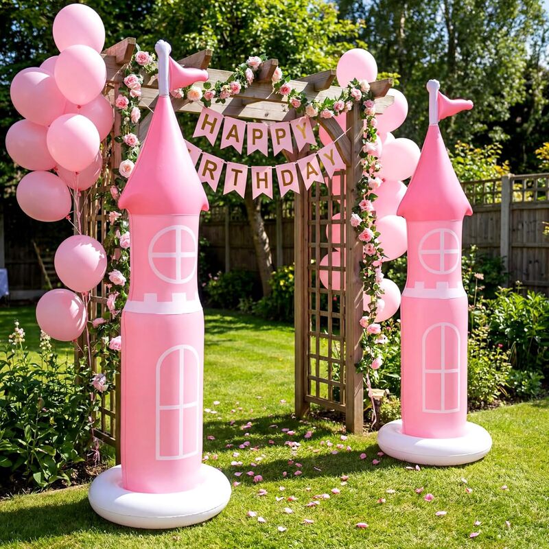 Pink Inflatable Castle Tower Party Decoration Wedding Birthday Arch Arrangement Props Outdoor Courtyard Popular Scene Pink Inflatable Castle Tower Party Decoration Wedding Birthday Arch Arrangement Props Outdoor Courtyard Popular Scene