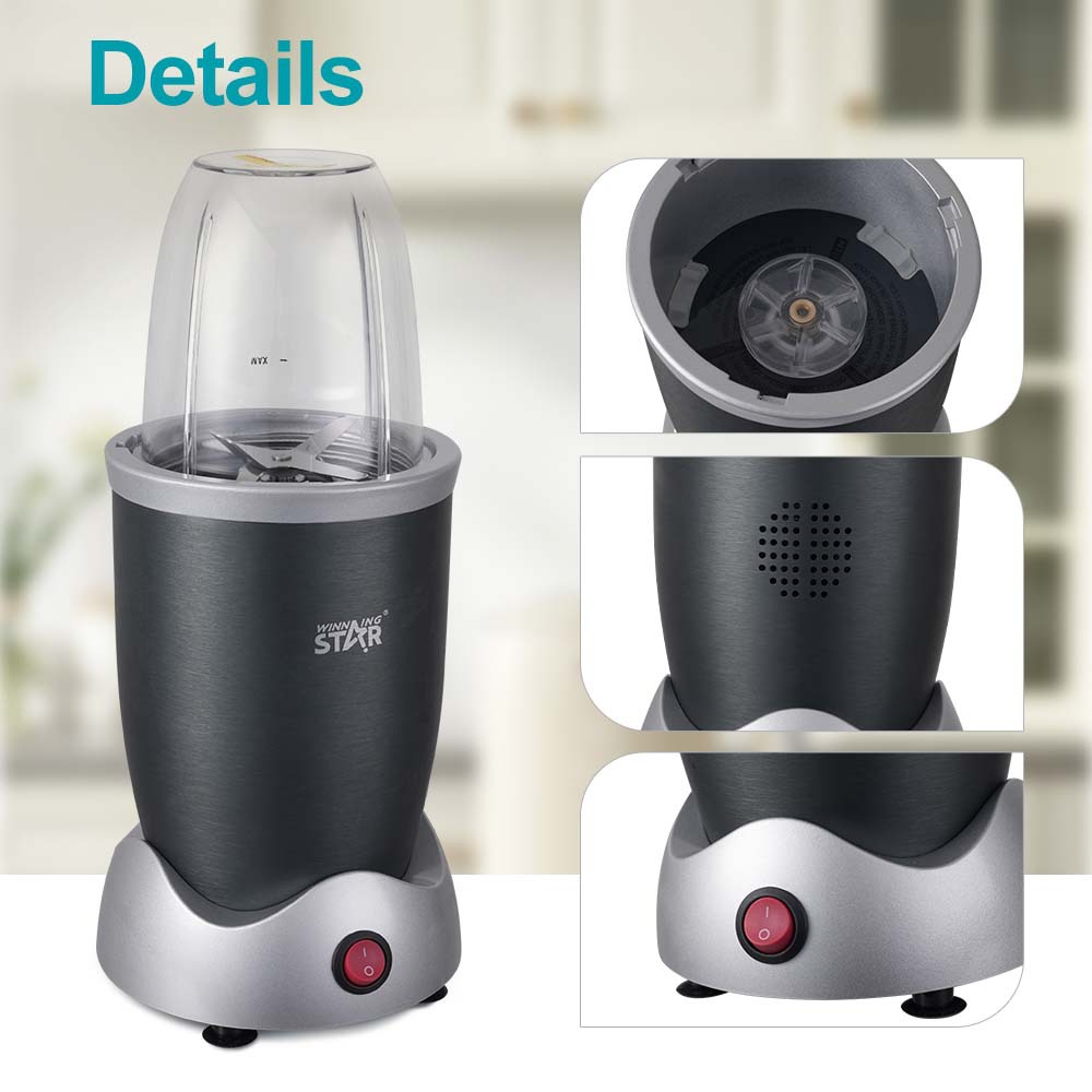 Picadora de carne de seis cuchillas Winning Star, mezcladora de alimentos, procesador de alimentos multifuncional, juego de tres piezas con exprimidor