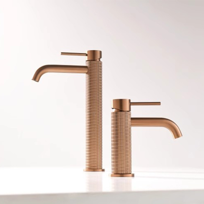 All Copper Rose Gold Countertop Basin Washbasin Faucet Art Basin Bathroom Household Heightened Gun Gray Basin Faucet