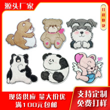 新款电脑刺绣卡通熊猫小熊徽章毛毛绒diy配饰箱包羽绒装帽子辅 料