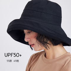 人手一頂！基礎款大帽檐日系棉麻可摺疊防曬帽遮陽帽子2024新款女