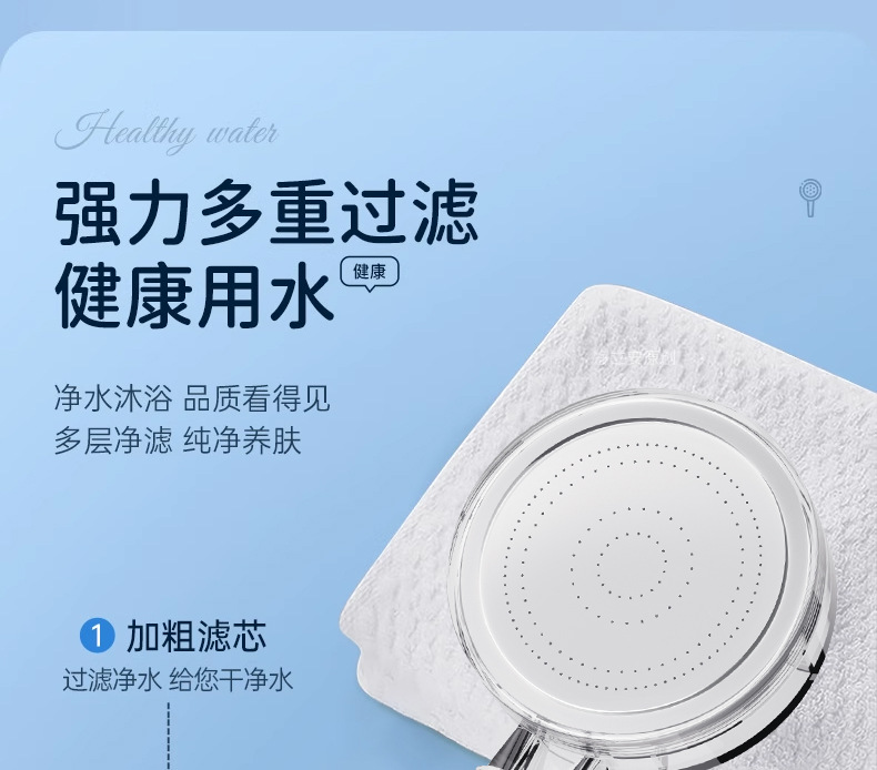 ins pressurized soft water filtration showerhead, acrylic household dual chlorine removal and antibacterial water purification shower head undefined