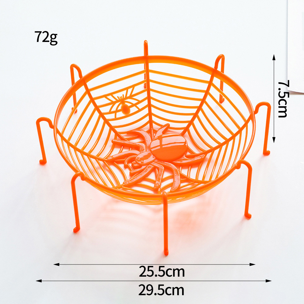 Cesta de frutas de araña de Halloween, bandeja de frutas de araña, esqueleto de araña, bandeja de caramelo, decoración de fiestas, props