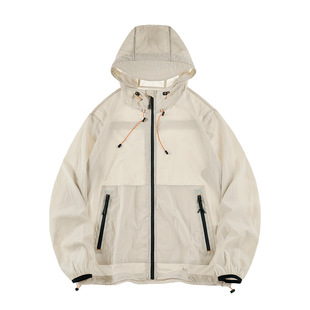 Factory direct summer men's sunscreen clothing light breathable coat outdoor fishing hooded skin clothing 1J938