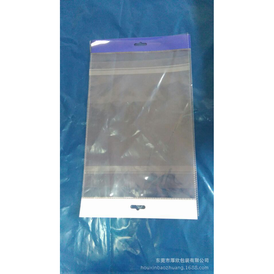 厂家直销白色珠光膜卡头挂孔饰品包装opp袋手机壳密封袋自封袋