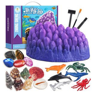 Children's Fossil Archaeological Excavation Gem Ocean Coral Shell Treasure Toys Kindergarten Primary School Students Children's Day Gift