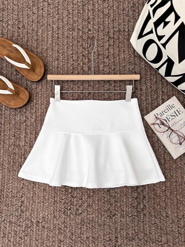 Gray skirt for women 2025 summer large size fat mm high waist anti-exposure A-line short skirt sports fluffy skirt umbrella skirt
