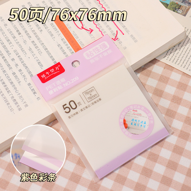 50 notas adhesivas transparentes esmeriladas notas adhesivas de color fluorescente PET notas de estudiante notas adhesivas n-pegatinas notas notas notas notas notas notas