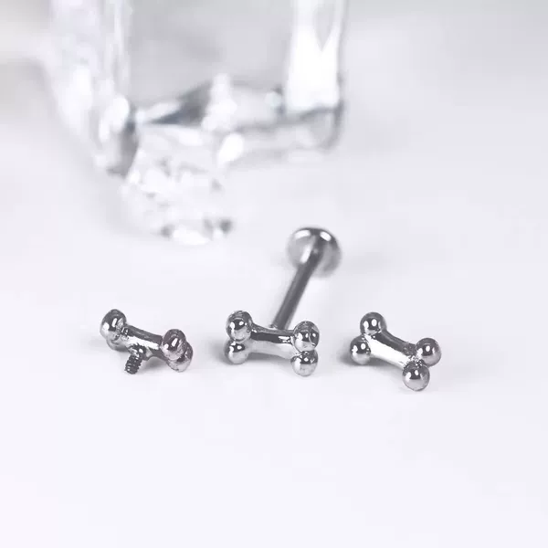 Titanium natural color individual jewelry head small bones
