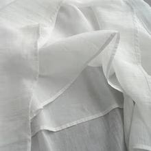 包郵外貿法國單品牌剪標森系白色長裙寬松文藝中袖天絲棉麻連