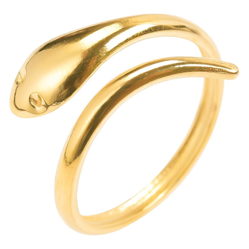 Cross-border opening titanium steel ring women's European and American retro style stainless steel snake-shaped couple ring wholesale jewelry accessories