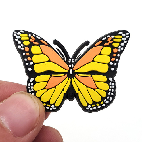 Butterfly series shoe buckles, cross-border supply of PVC clogs, floral shoe buckles, soft rubber shoe accessories, cror jewelry