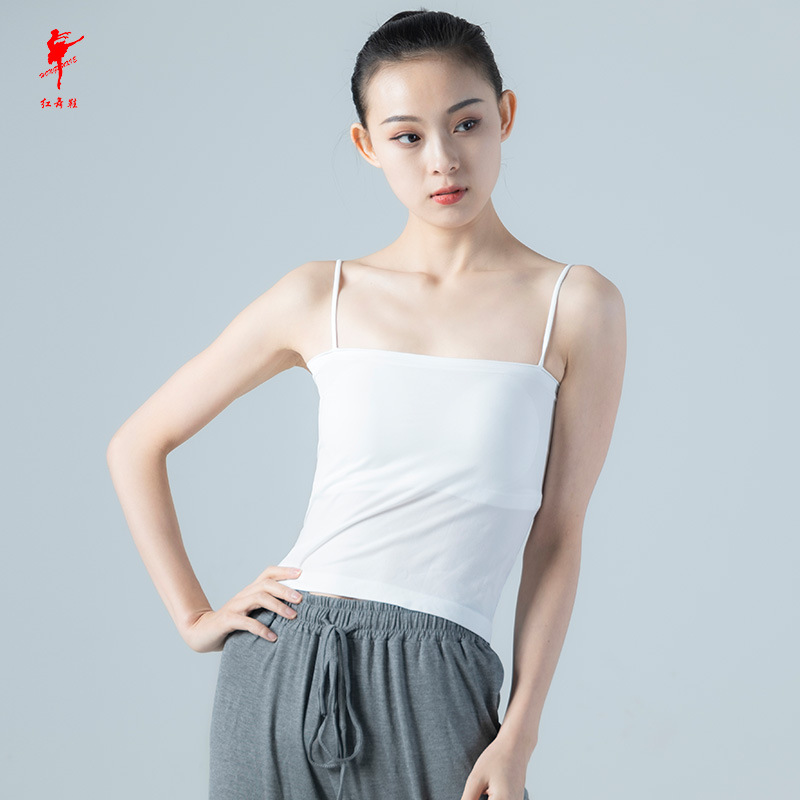 Red Dance Shoes Sling Small Vest Classical Dance Inner Jacket with Chest Pad Integrated Beautiful Back Base Clothing 35425