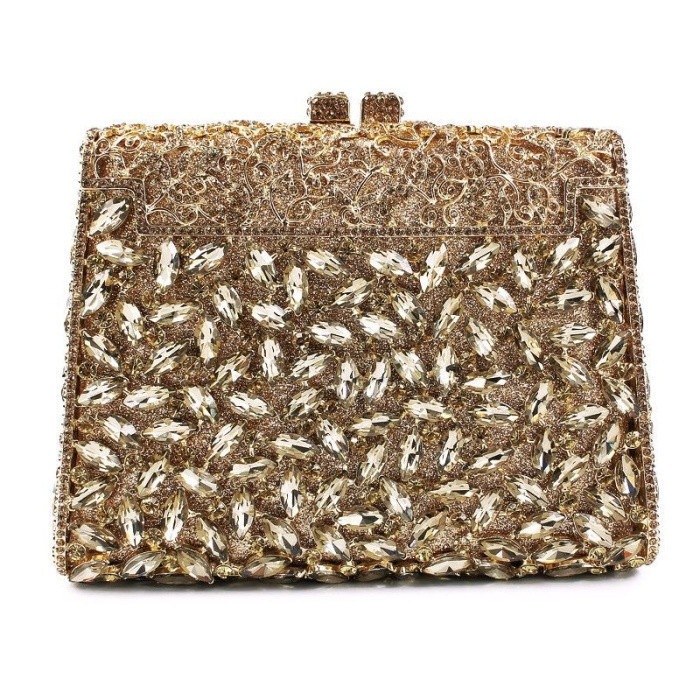 Bolsa de mano de mujer Aliexpress bolsas de diamante de vidrio metal hueco bolsas de cena bolsas de banquete