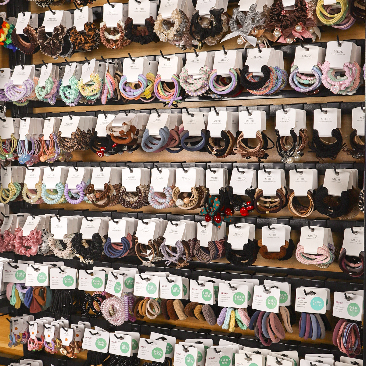 [Carga de tarjeta] sensación de alto nivel coreano de cabello de código de barras de moda de alta elasticidad de cabello anillo de cabello correa de cola de caballo