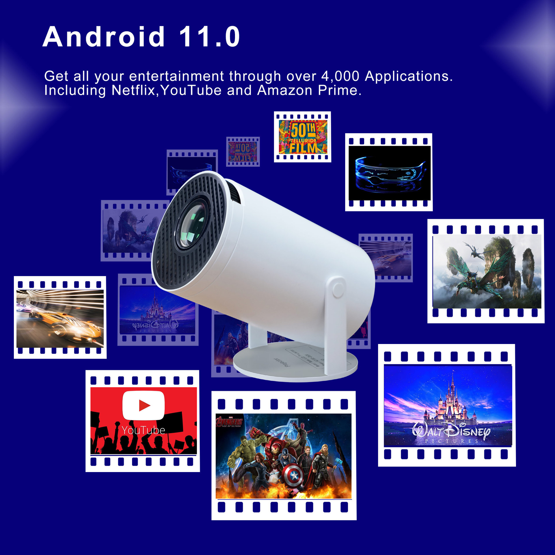 Hy300 Foreign Trade Projector Home Ultra-High Definition Cross-Border Popular Portable