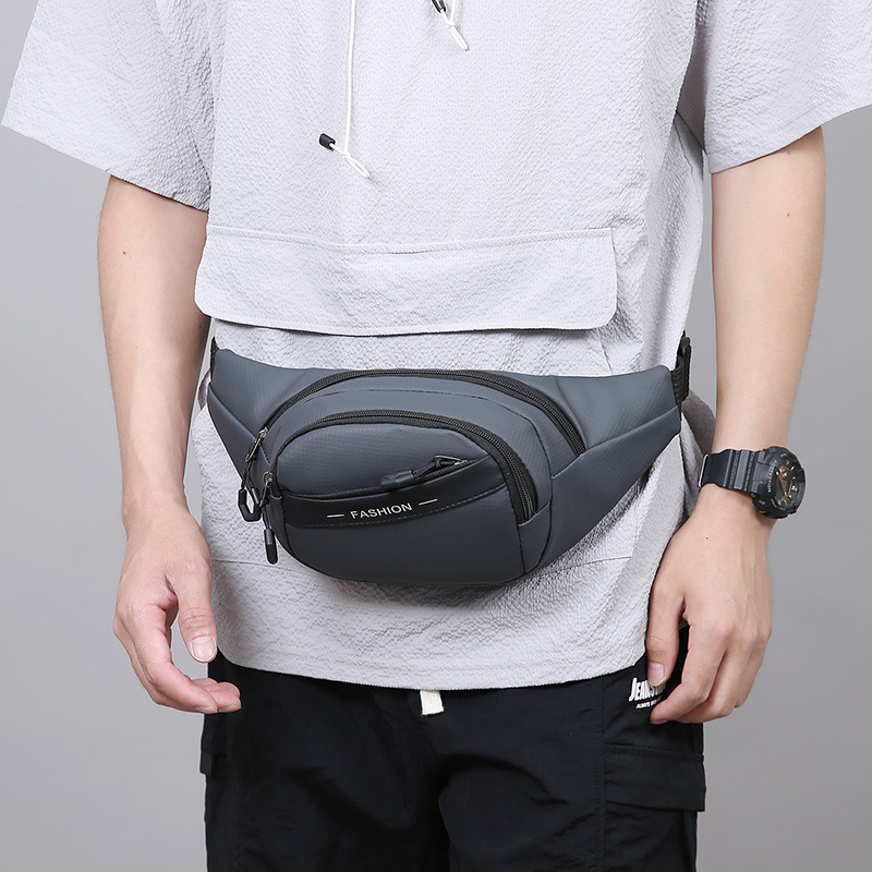 Bolsa de cintura deportiva multicapa para negocios, bolsa de caja, bolsa de pecho de hombre al aire libre de gran capacidad, bolsa de hombro portátil de viaje.