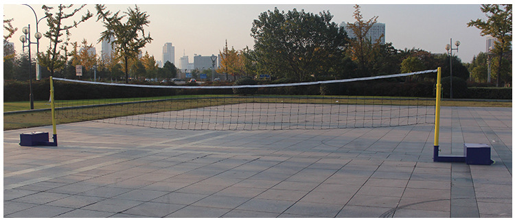 移动式标准排球网架排球柱升降加厚大配重箱排球羽毛球网球三用柱详情3