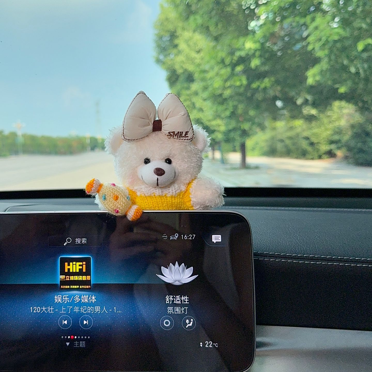 Cute pet ETC holder without card slot, doll for car dashboard screen, creative car interior decoration accessory