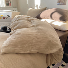 四件套北欧风水洗棉纯色系列床笠床单被套枕套学生宿舍批发三件套