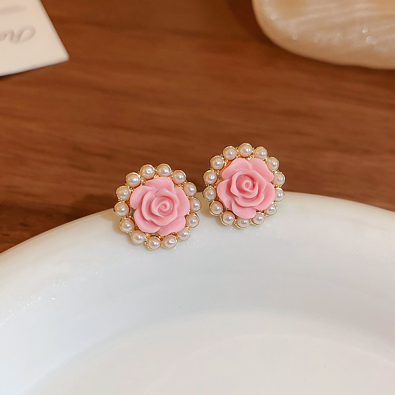 Cute small acrylic elegant earrings pearl