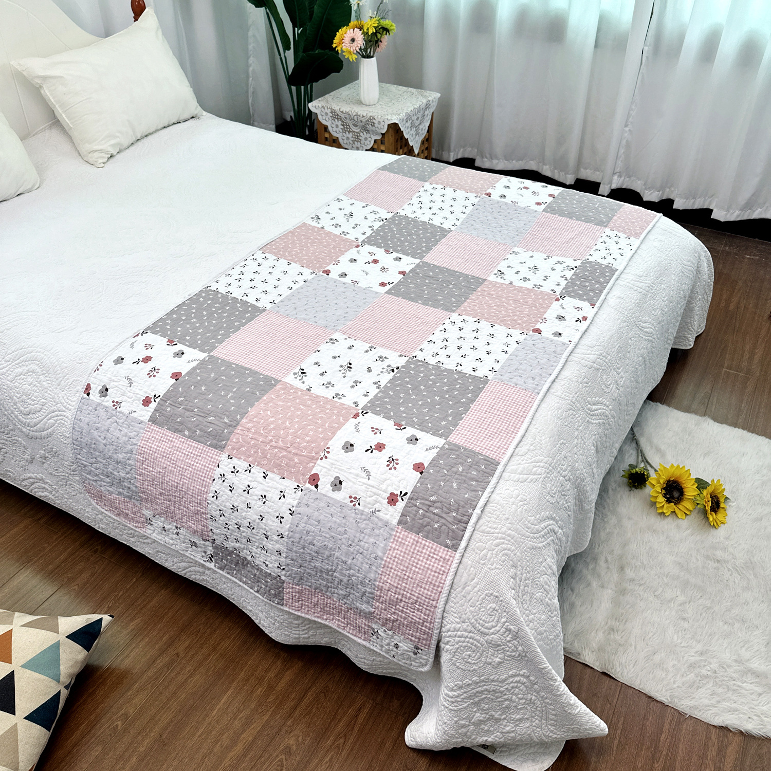 따뜻한 언어 핑크 그리드 n