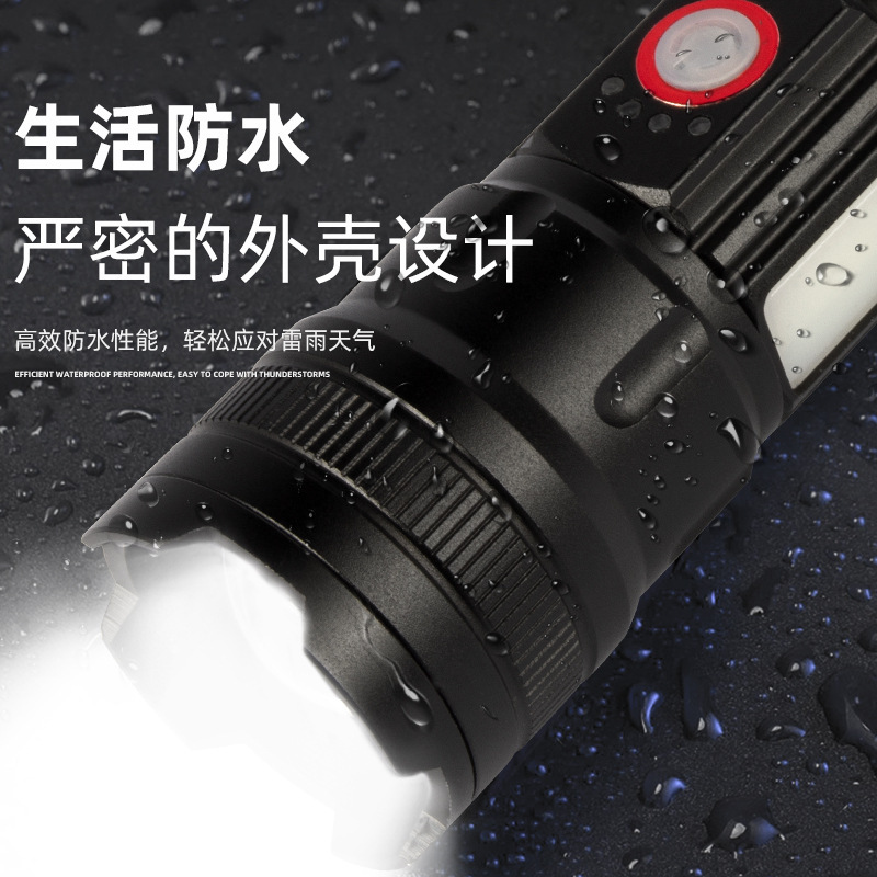 Linterna de iluminación transfronteriza luz fuerte luz linterna de largo alcance al aire libre zoom aleación de aluminio linterna láser blanco