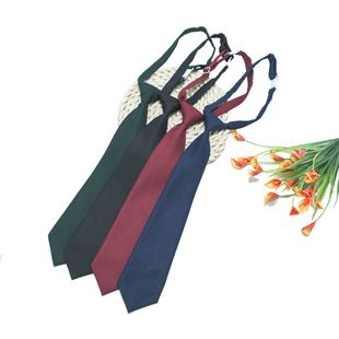 Solid color ins small tie male and female students lazy free Japanese college style short JK uniform accessories buckle belt