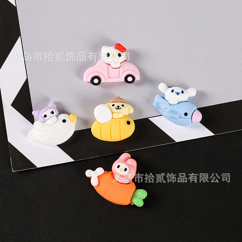 Hot Selling Sanrio car small plane diy resin accessories cream phone case mirror hairpin accessories