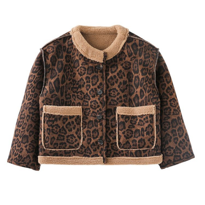 XINGLUOMENGBEI SAMENA 레오파드 무늬 양면 재킷 WT413