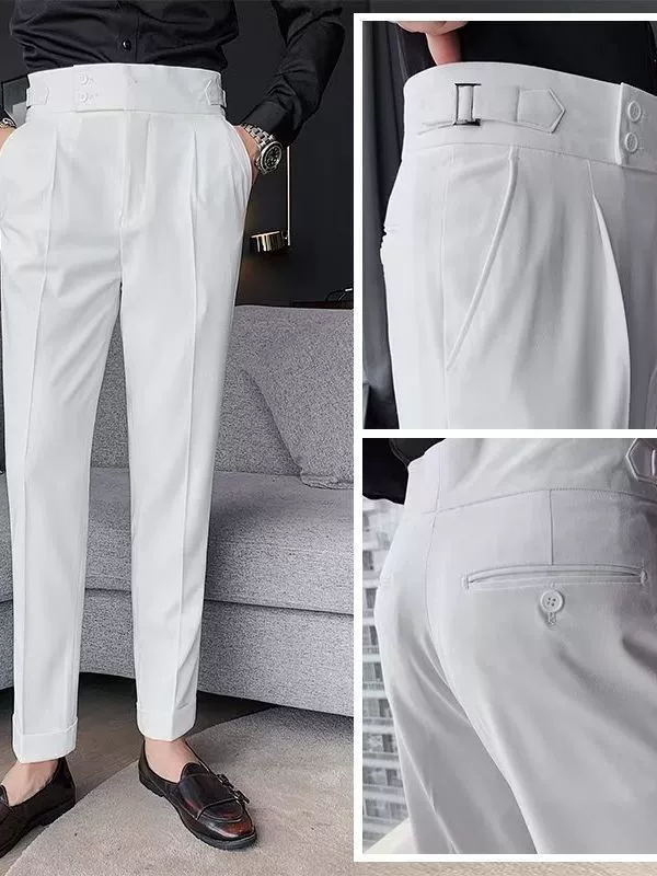 Осенние ретро брюки однотонные, корейский стиль, высокая талия