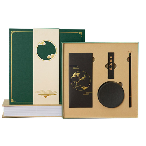 Four treasures of the study set gift box wholesale pen, ink, paper and inkstone calligraphy supplies business gifts high-end brush and inkstone