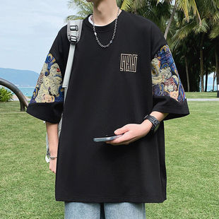 2025 summer new men's plus size pineapple short sleeve T-shirt casual loose coat a generation of hair