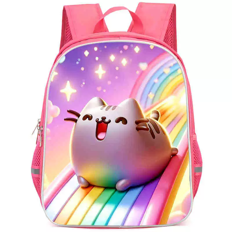 Рюкзак учебный Pusheen Fat Jimao с принтом периферийного типа, через стекло, зарубежная торговля, школьный рюкзак