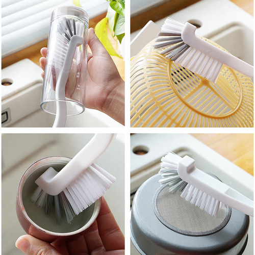 Japanese cup brush long handle plastic cleaning brush soy milk machine brush kitchen juicer wall breaking machine artifact washing crayfish brush
