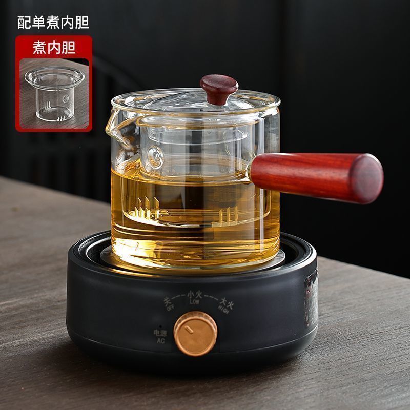 Mini horno de cerámica eléctrica pequeña hervidora de té tetera de vidrio hervir agua hervida té pequeño horno electromagnético horno de té horno de onda óptica silencioso doméstico