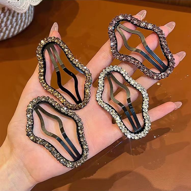 雲朵碎髮夾水鑽劉海髮夾邊夾側邊碎發發卡後腦勺鏤空bb夾2024新款