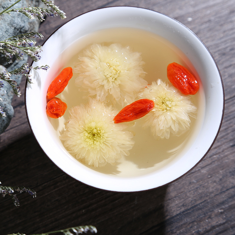 Huangshan Tribute Chrysanthemum New Flower, Huangshan White Chrysanthemum High-Quality Tribute Chrysanthemum Loose Leaf Tea Wholesale Supplier Source 50g Jar