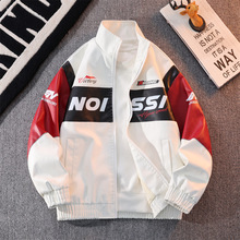 包邮机车皮夹克男风潮外套新款外套男港牌季纯色印花情侣款赛2025